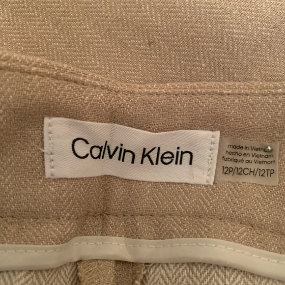 Calvin Klein Women’s Petite Linen Bland Wide Leg Pant - Picture 5 of 6